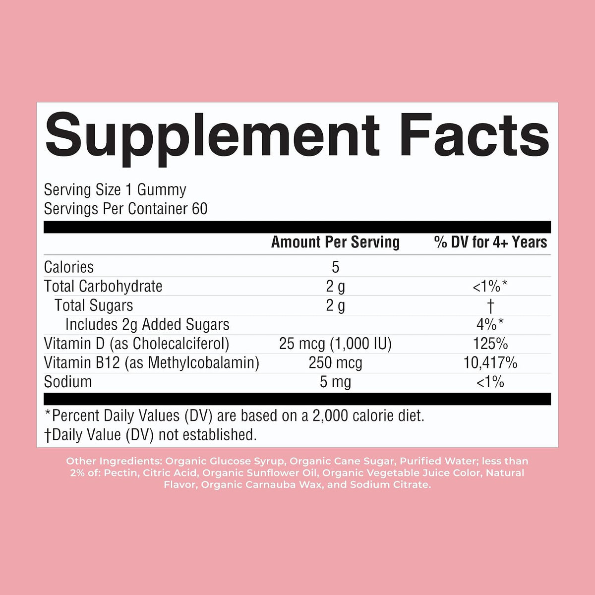 MaryRuth's Organic Vitamin D3 + B12 Gummies - 60 Gummies - görsel 8