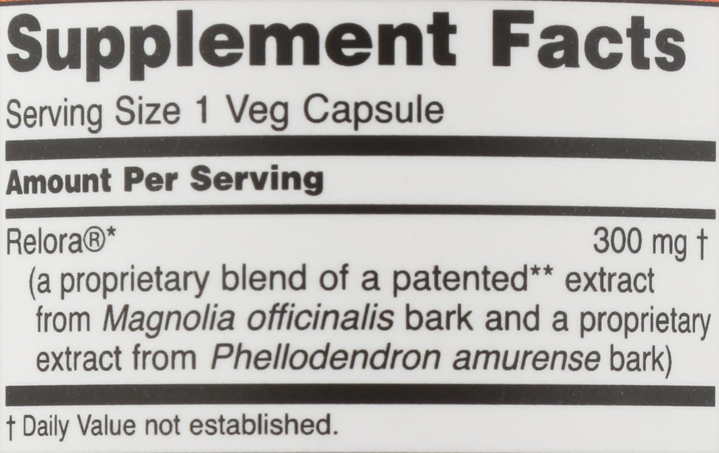 Now Foods Relora 300, 60 Vegetarian Capsules - görsel 3