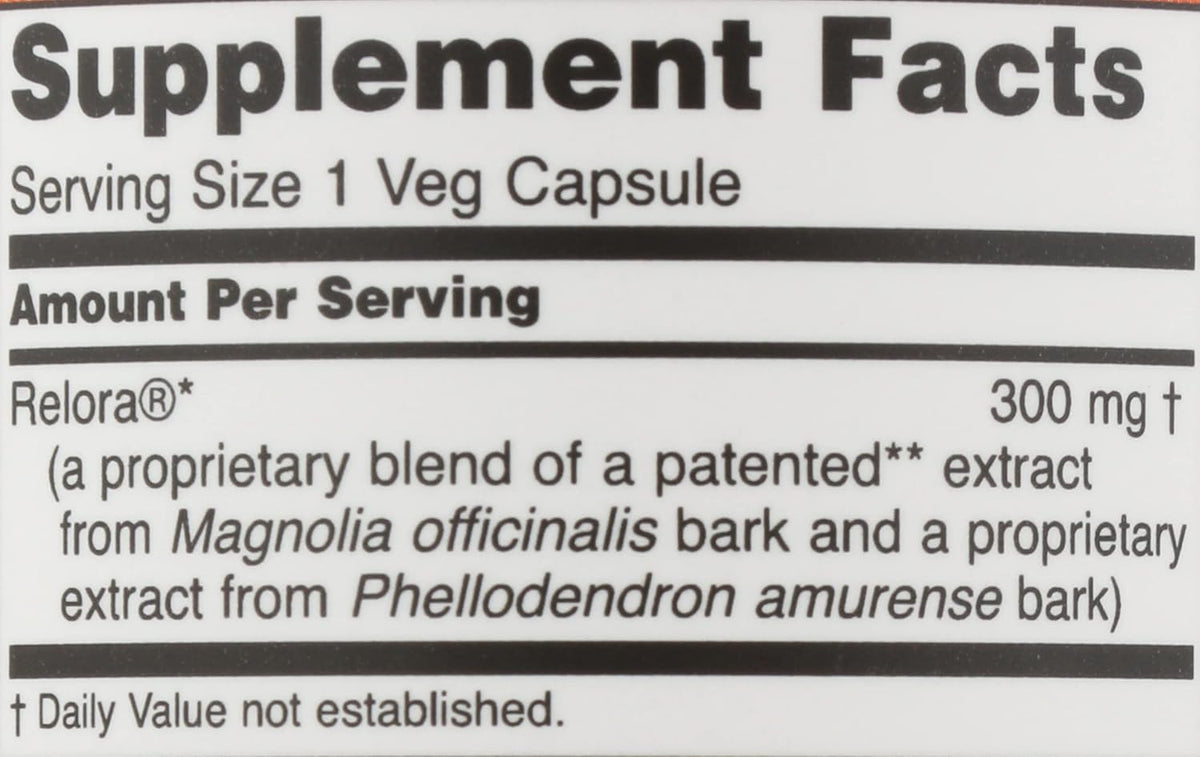 Now Foods Relora 300, 60 Vegetarian Capsules - görsel 3
