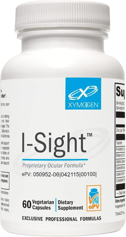 XYMOGEN I-Sight - Eye Health & Vision Support - Antioxidant Nutrient Formula - Contributes to Macula, Retina & Lens Health - Vegetarian, Gluten-Free & Dairy-Free - 60 Capsules