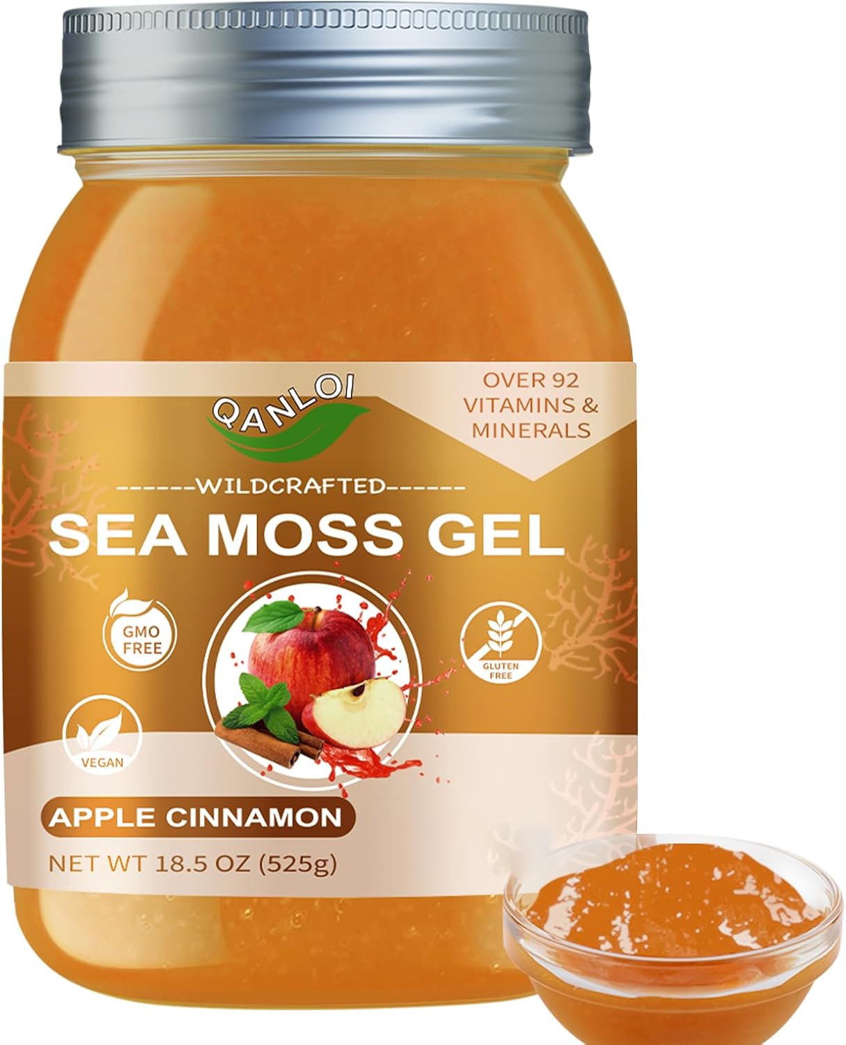QANLOI Sea Moss Raw Gel – Irish Sea Moss, Green Apple, 15 oz - görsel 9