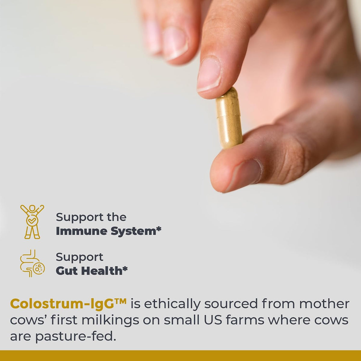 Premier Research Labs Colostrum-IgG - Grass Fed Bovine Colostrum for Immune Support & Gut Health - 90 Capsules - görsel 4