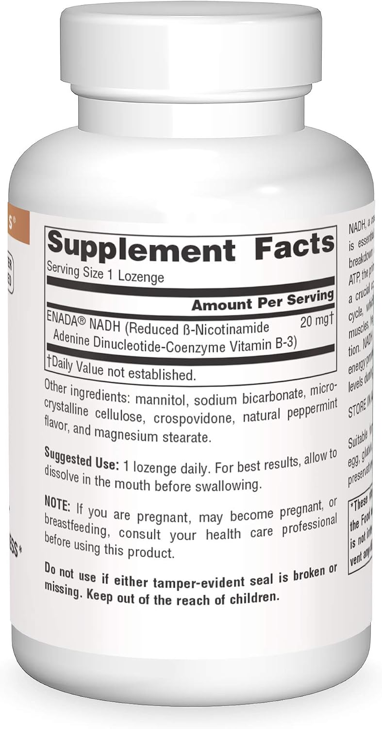 Source Naturals NADH 20mg – Supports Energy Metabolism & Nervous System – 10 Lozenges - görsel 3