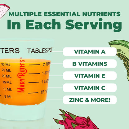 MaryRuth's Liquid Multivitamin + Hair Growth | Clinically Tested for Thicker Hair & Reduced Facial Wrinkles | Biotin 10,000 mcg | Lustriva Hair Growth Supplement | Skin Care | Ages 18+ | 887 ml