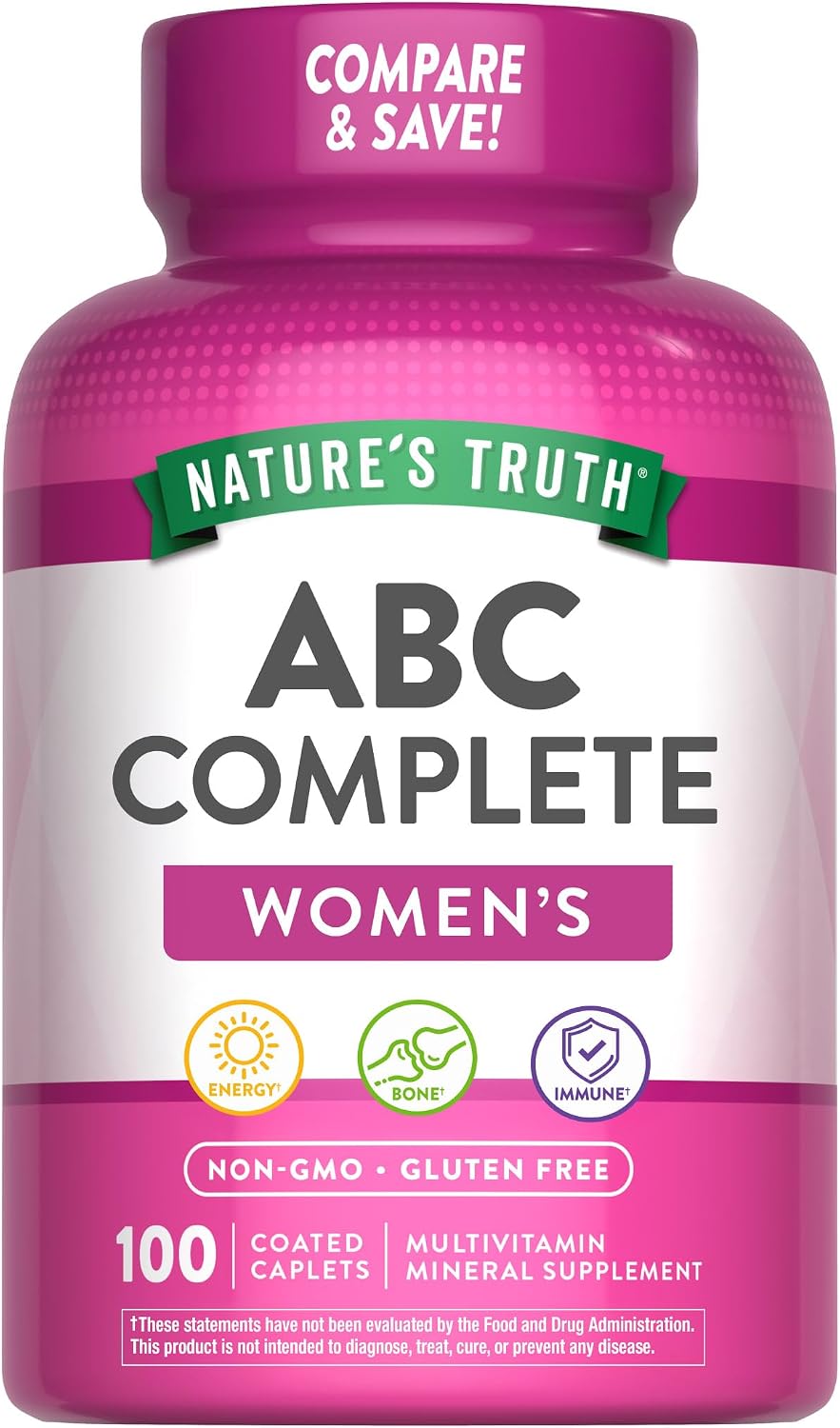 Nature's Truth Multivitamin for Women with Iron | 100 Coated Caplets | Non-GMO & Gluten-free - görsel 1