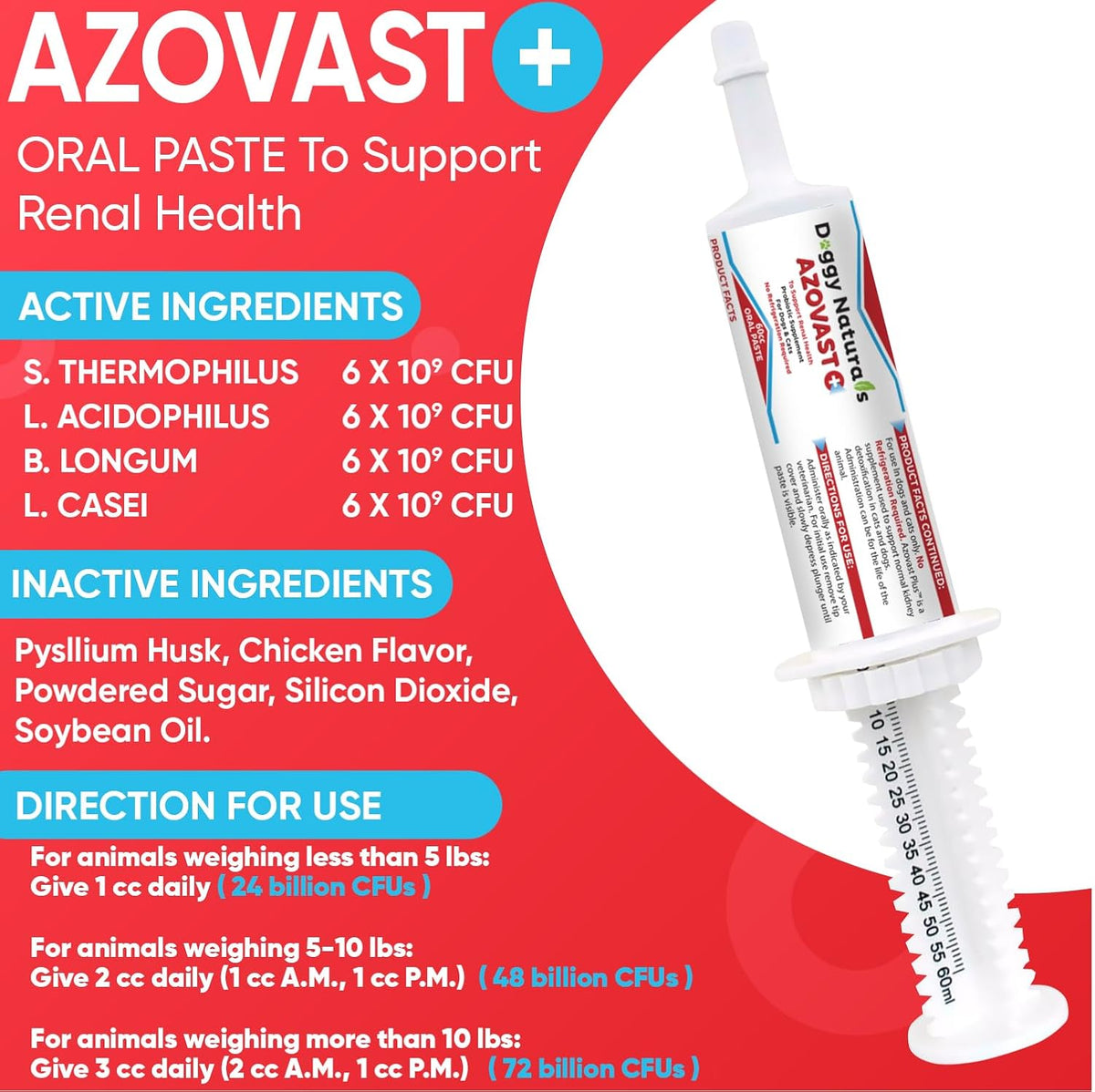 Azovast Plus Kidney Health Supplement for Dogs and Cats - Oral Paste (60 cc) - görsel 3