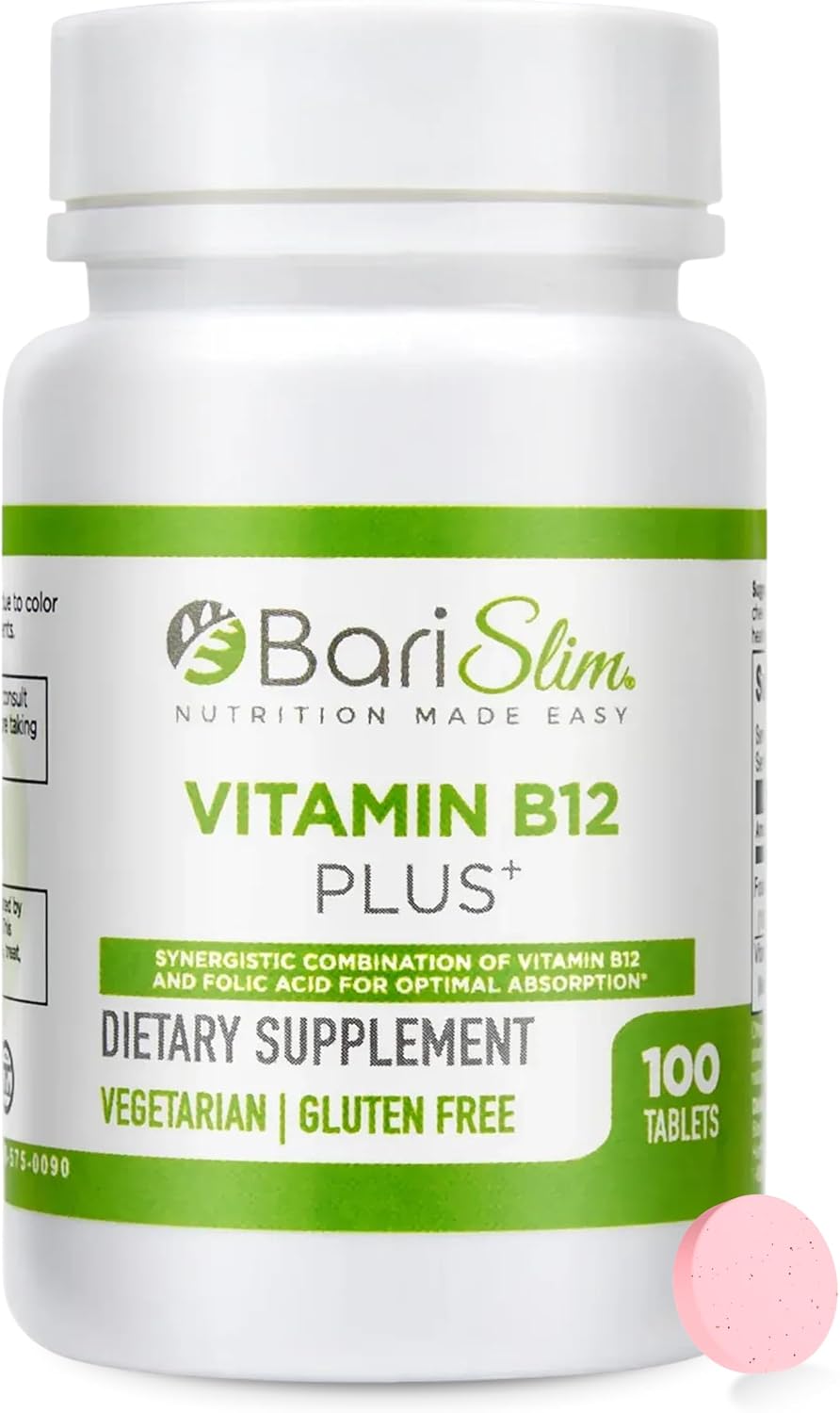 BariSlim Vitamin B12 Plus Chewable Tablets - Bariatric Formulated, Cherry Flavour - görsel 1