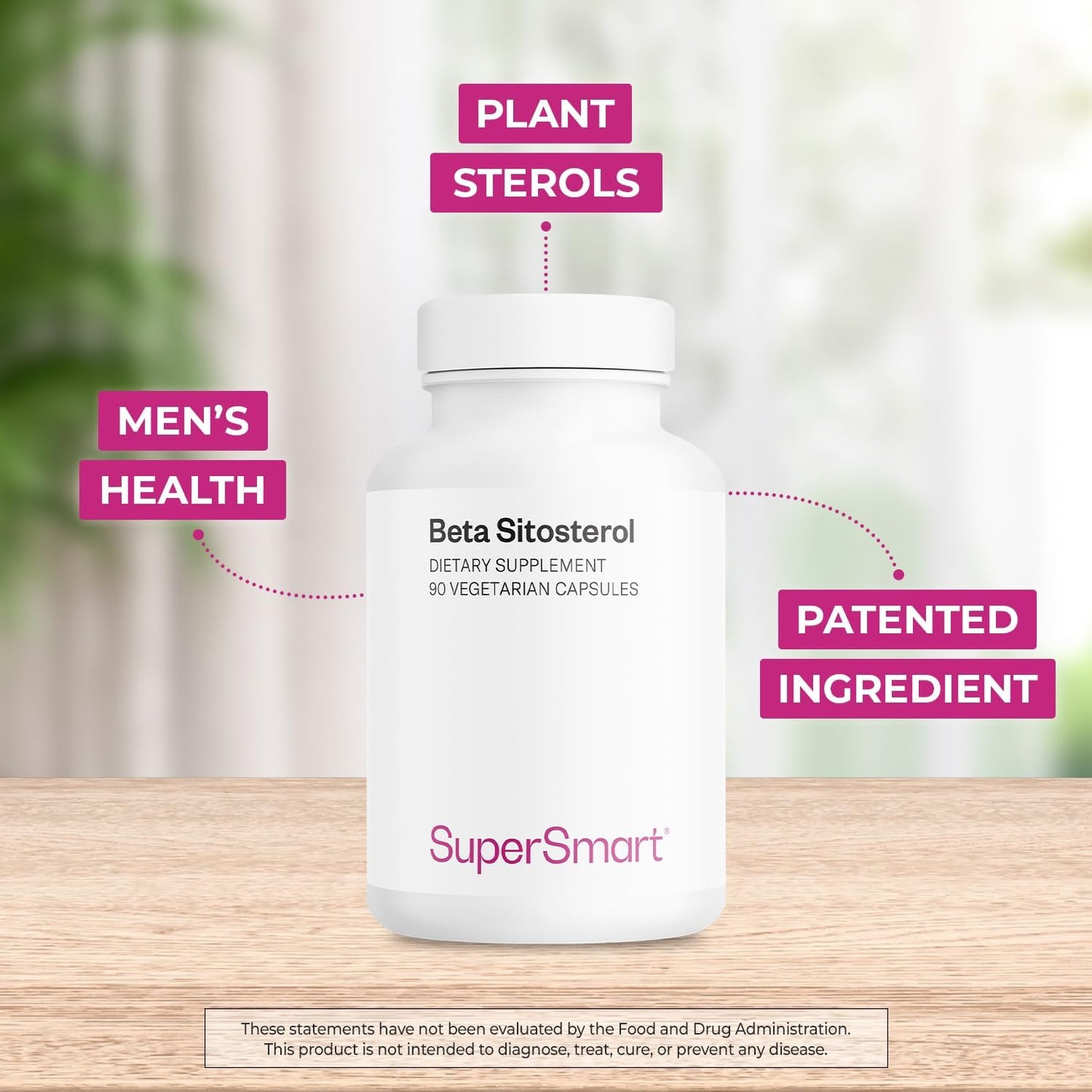 Supersmart Beta-Sitosterol Supplement (180mg per Day) - Plant Sterols for Men - Non-GMO & Gluten-free - 90 Vegetarian Capsules - görsel 3