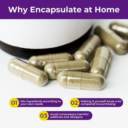 ATLEMISME Pullulan Empty Capsules Size 00 - Vegan Empty Capsules (100 Capsules) with 2 Micro Lab Spoons