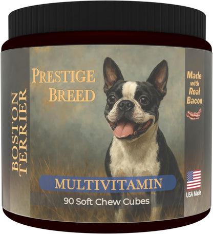Boston Terrier Multivitamins, 90 Chews, Made in the USA with Real Bacon