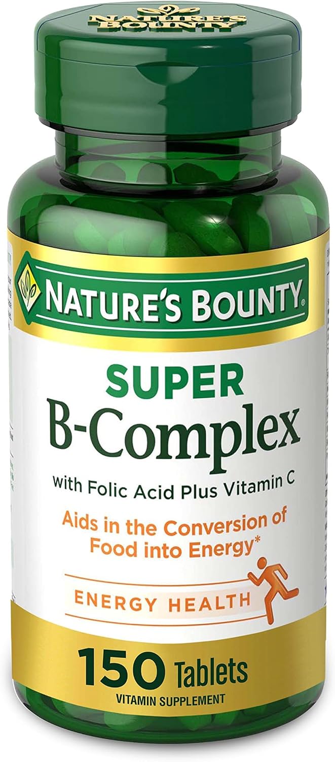 Nature's Bounty Super B Complex with Vitamin C & Folic Acid, 150 Tablets - görsel 1