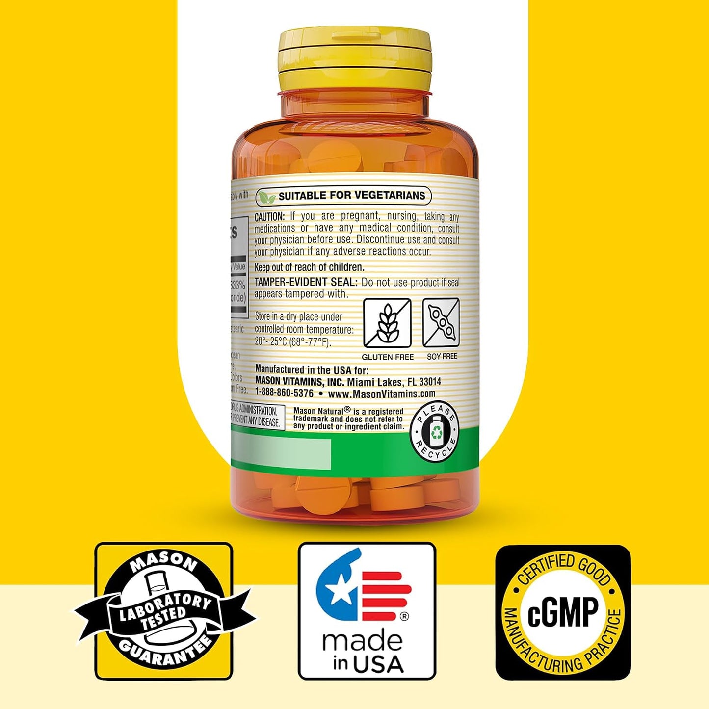 MASON NATURAL Vitamin B1 Thiamine 250 mg, Support Energy, 100 Day Supply | 250 mg high-potency thiamine to support energy production, normal metabolism & nervous system function - görsel 6