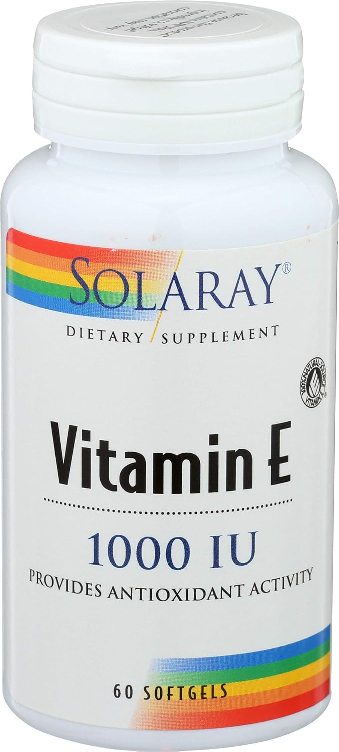 Solaray E-1000 d-Alpha Tocopherol 1000 IU - 60 Softgels - görsel 1