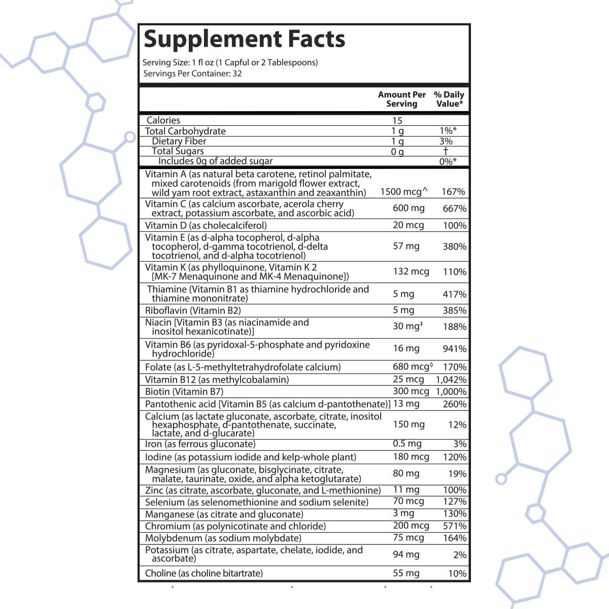 intraMAX Organic Sugar-Free All-in-One Performance Liquid Multivitamin - görsel 3