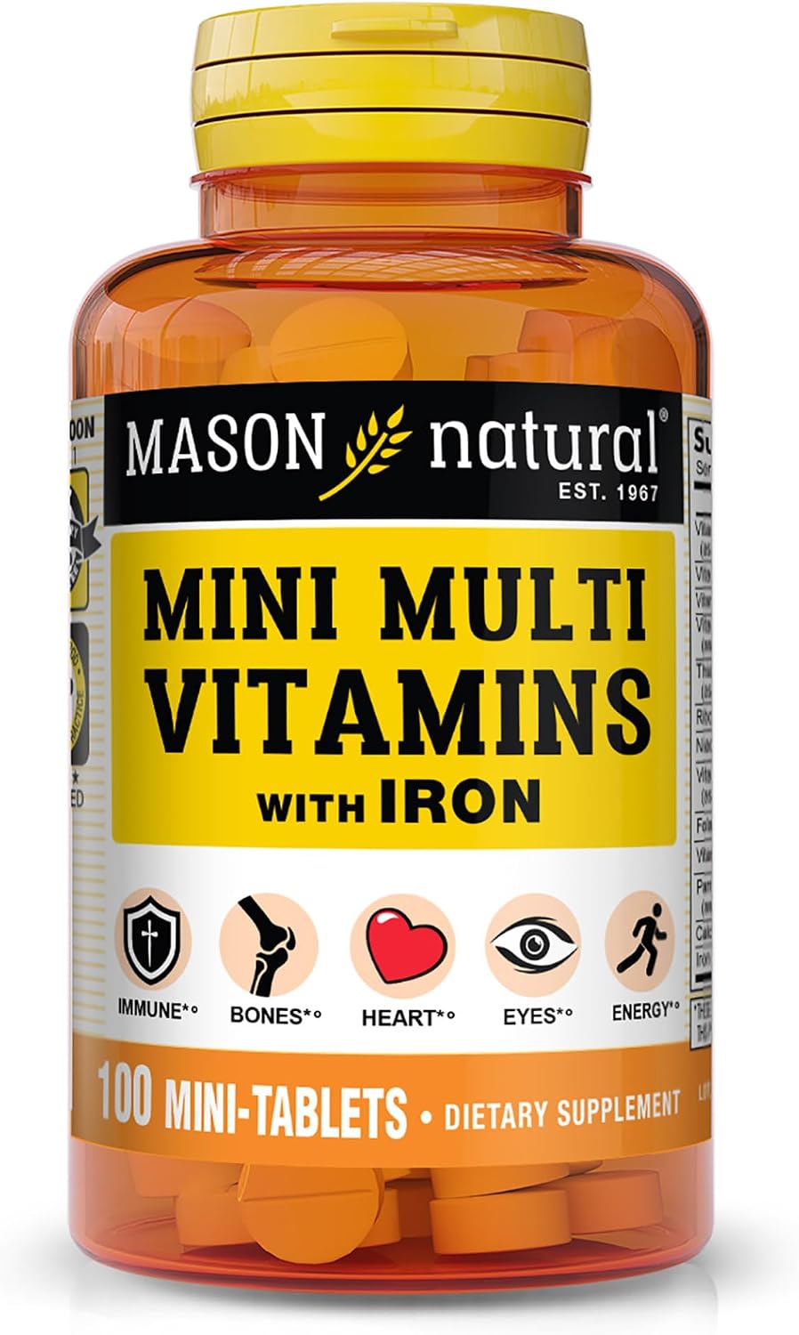 MASON NATURAL Mini Multivitamin with Iron, 365 Tablets (1 Year Supply) - görsel 8