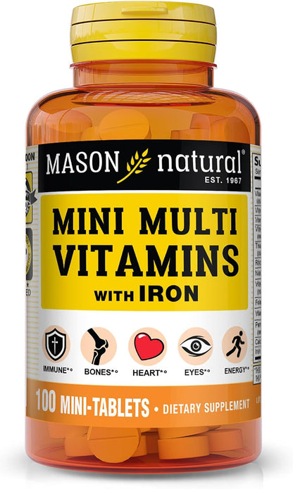 MASON NATURAL Mini Multivitamin with Iron, 365 Tablets (1 Year Supply)