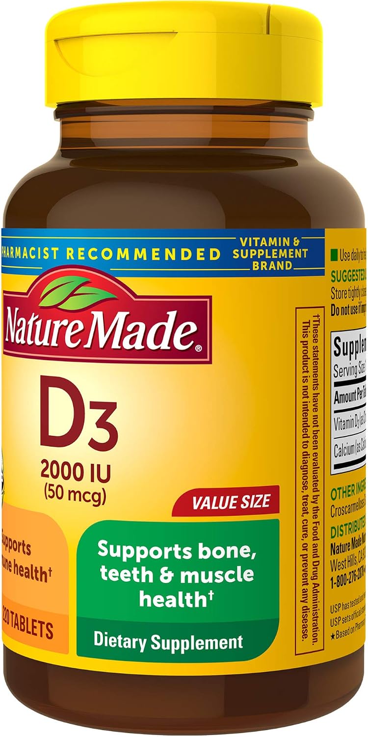 Nature Made Vitamin D3 2000 IU (50 mcg), 220 Tablets - görsel 10