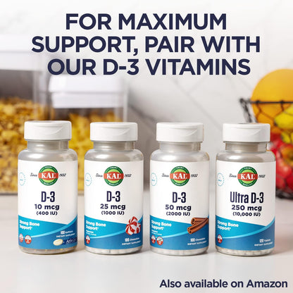 KAL Vitamin K2 MK7 ActivMelt 100 mcg Tablets - Vitamin K Supplement for Nutritional Support for Women & Men, Non-GM, Vegan, Gluten-Free - Natural Raspberry Flavour, 60 Micro Tablets