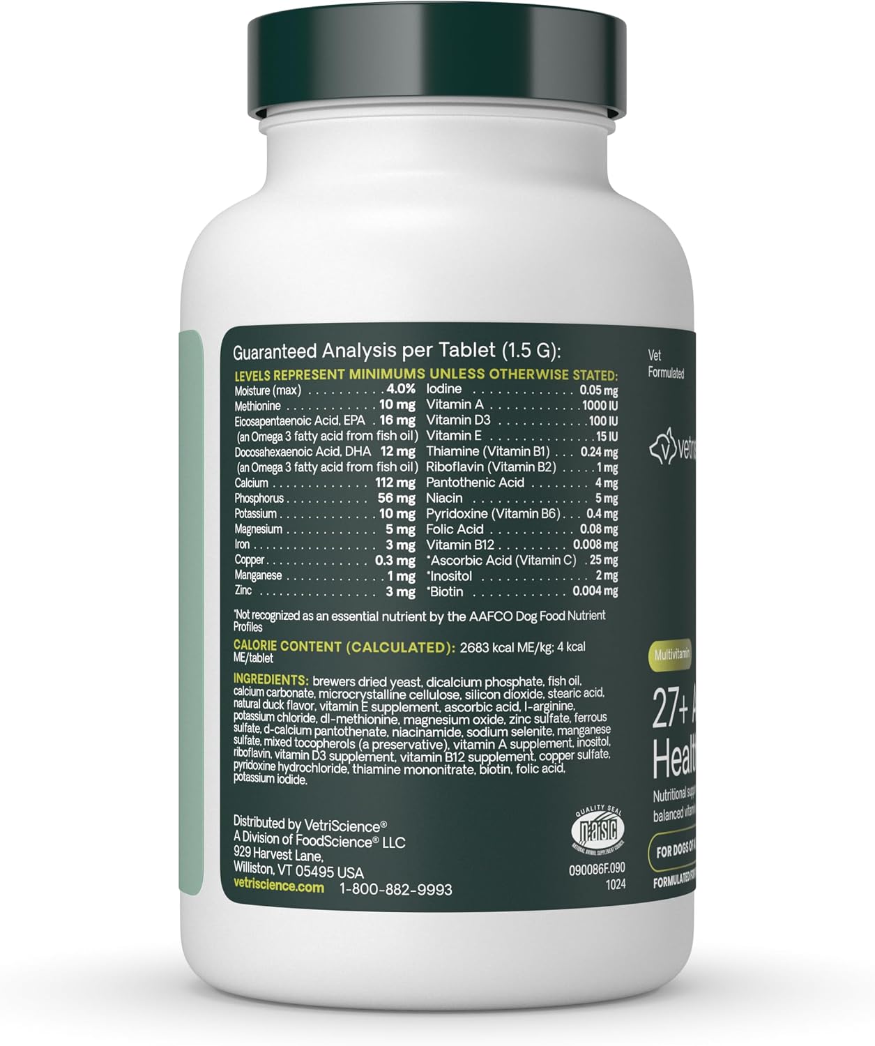 VetriScience Canine Plus Daily Multivitamin for Dogs – 90 Duck-Flavoured Chewable Tablets - görsel 7