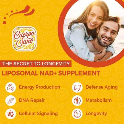 Cuerpo Sano 2000 mg NAD Supplement, Liposomal NAD+ with High Absorption, 120 Softgels