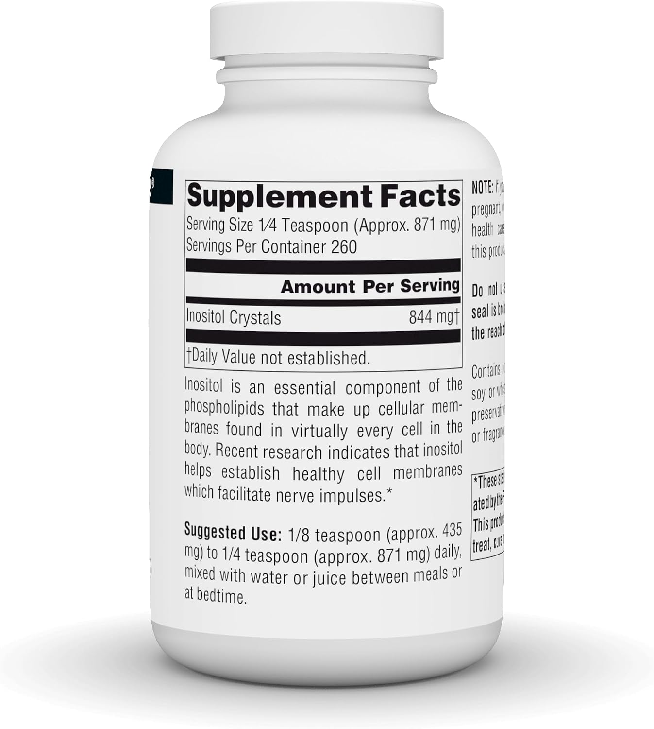 Source Naturals Pure Inositol 844 mg Food Supplement – 227 g Crystals - görsel 2
