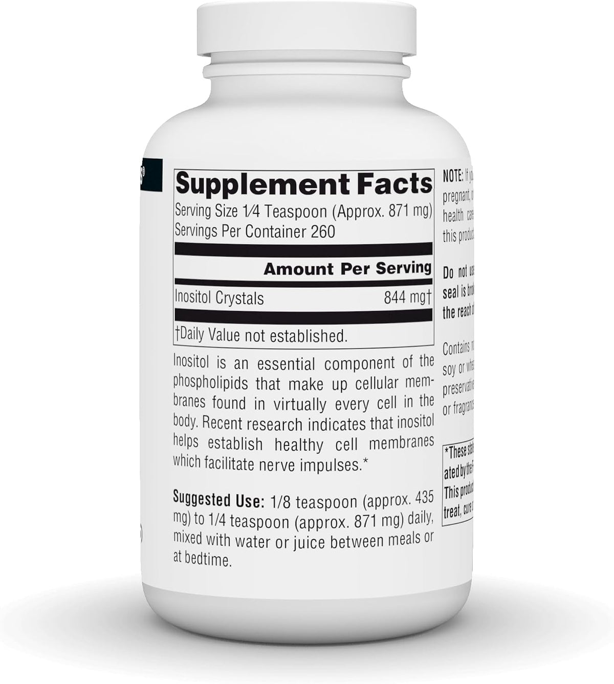Source Naturals Pure Inositol 844 mg Food Supplement – 227 g Crystals - görsel 2