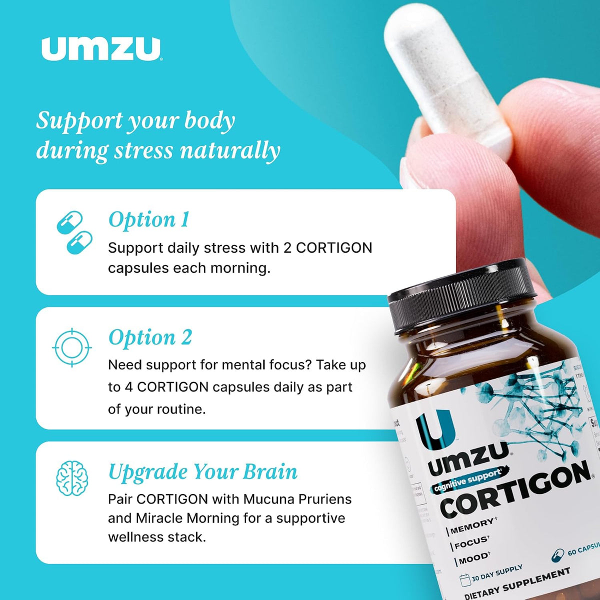 UMZU Cortigon Cortisol Support Supplement – 30 Day Supply - görsel 6
