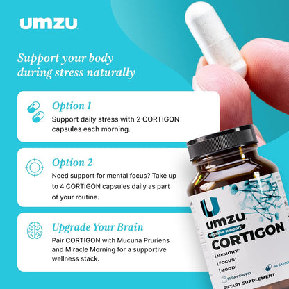 UMZU Cortigon Cortisol Support Supplement – 30 Day Supply
