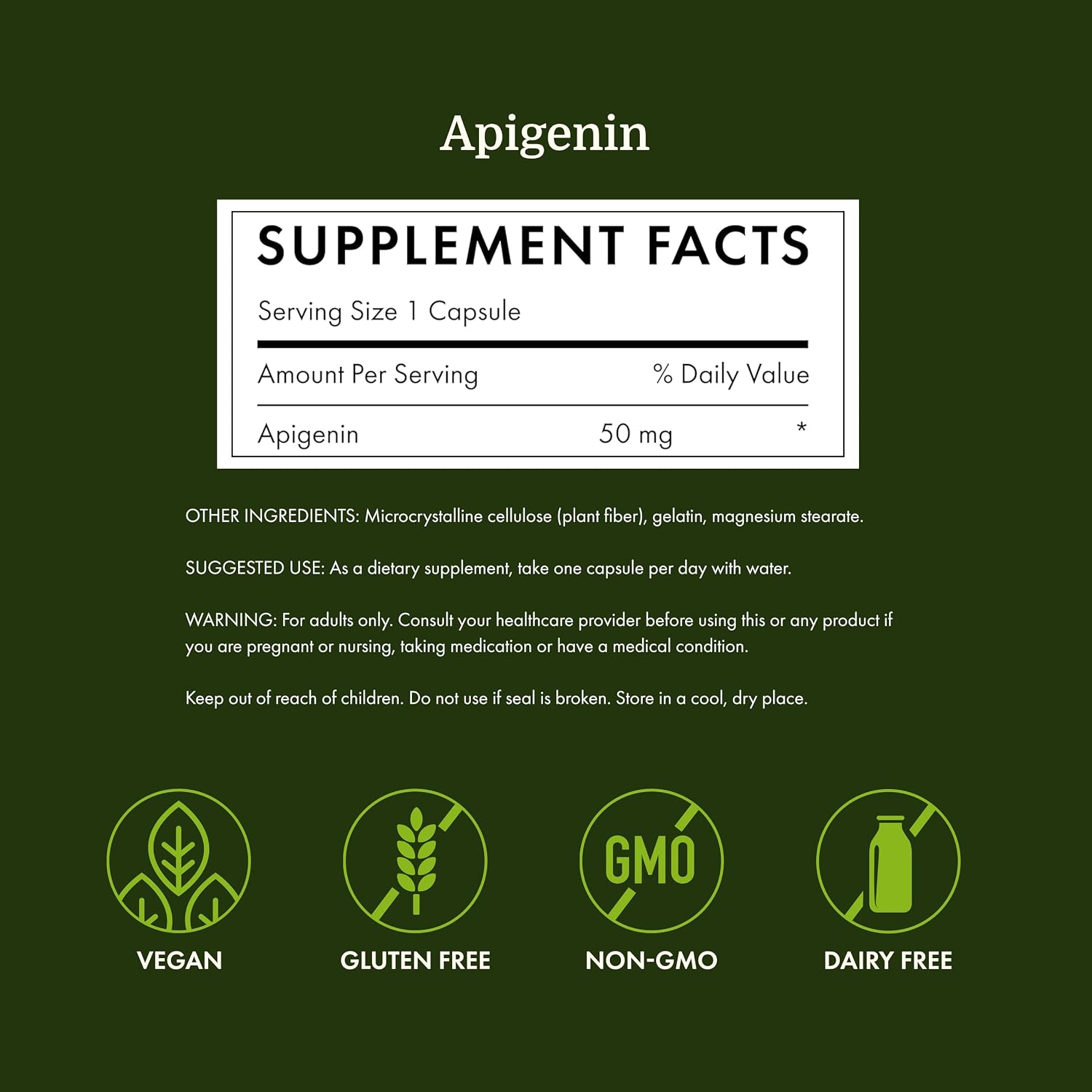Swanson Apigenin 50 mg – Sleep and Relaxation Supplement – 90 Capsules - görsel 4