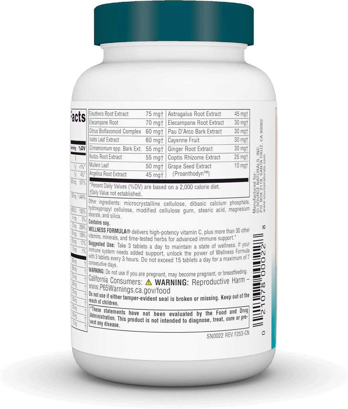 Source Naturals Wellness Formula - Bio-Aligned Immune Support with Vitamins & Herbal Defence, 90 Tablets - görsel 3