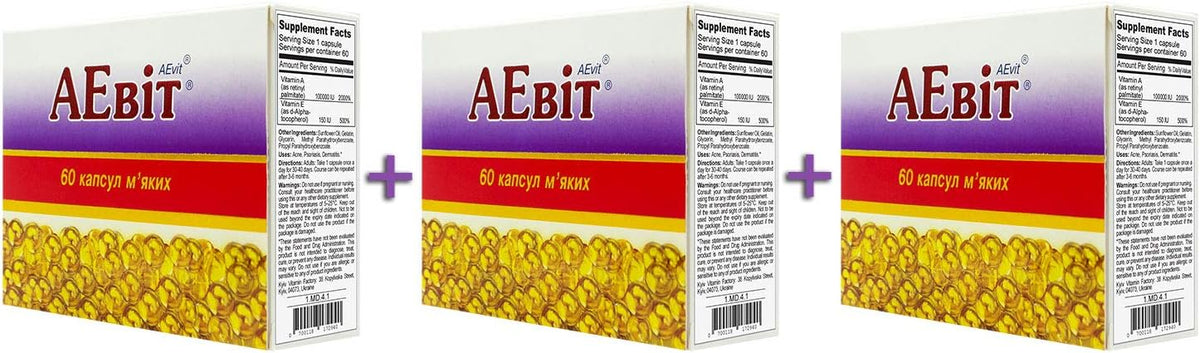AEvit (A 100,000 IU and E Vitamins Complex 60 softgels (3) - görsel 1