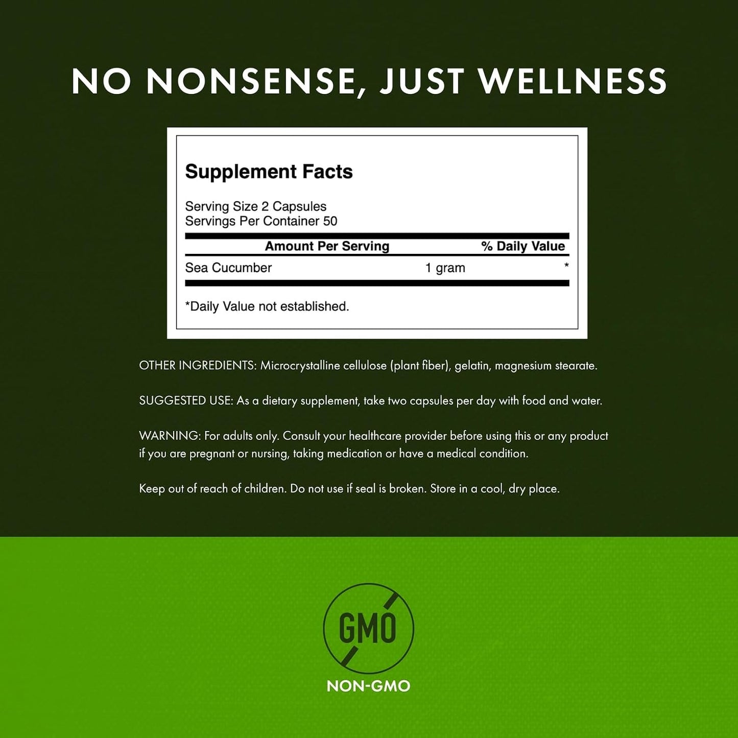Swanson Sea Cucumber – Natural Joint Health Support – 500mg per Capsule (100 Capsules, 2 Pack) - görsel 3