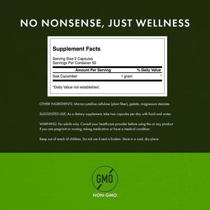Swanson Sea Cucumber – Natural Joint Health Support – 500mg per Capsule (100 Capsules, 2 Pack)