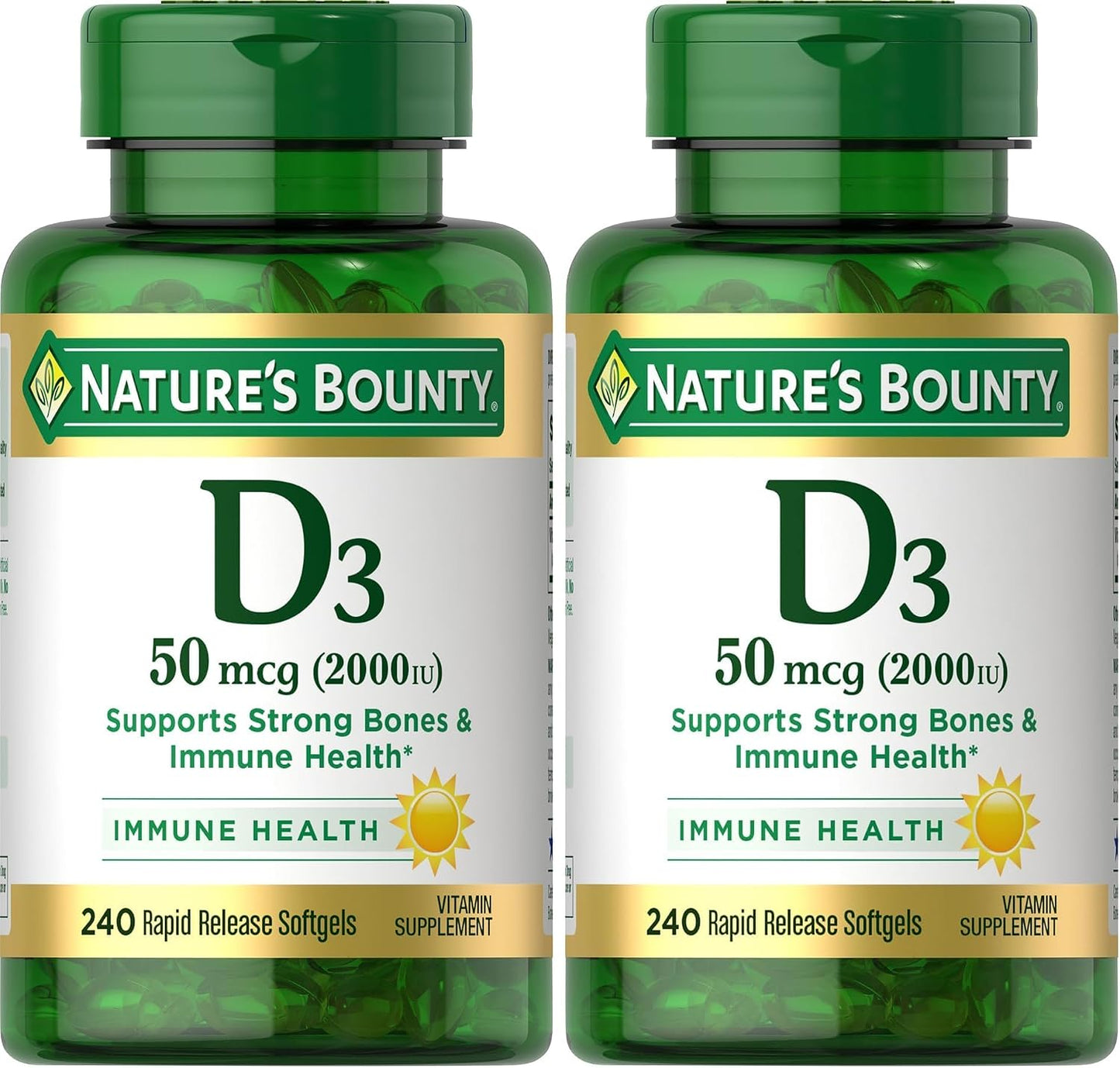 Nature's Bounty D3-2000 IU Super Strength - 150 Softgels, Pack of 6 - görsel 9