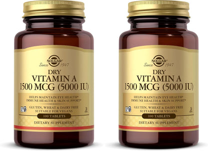 Solgar Dry Vitamin A 1500 mcg (5000 IU) - 100 Tablets