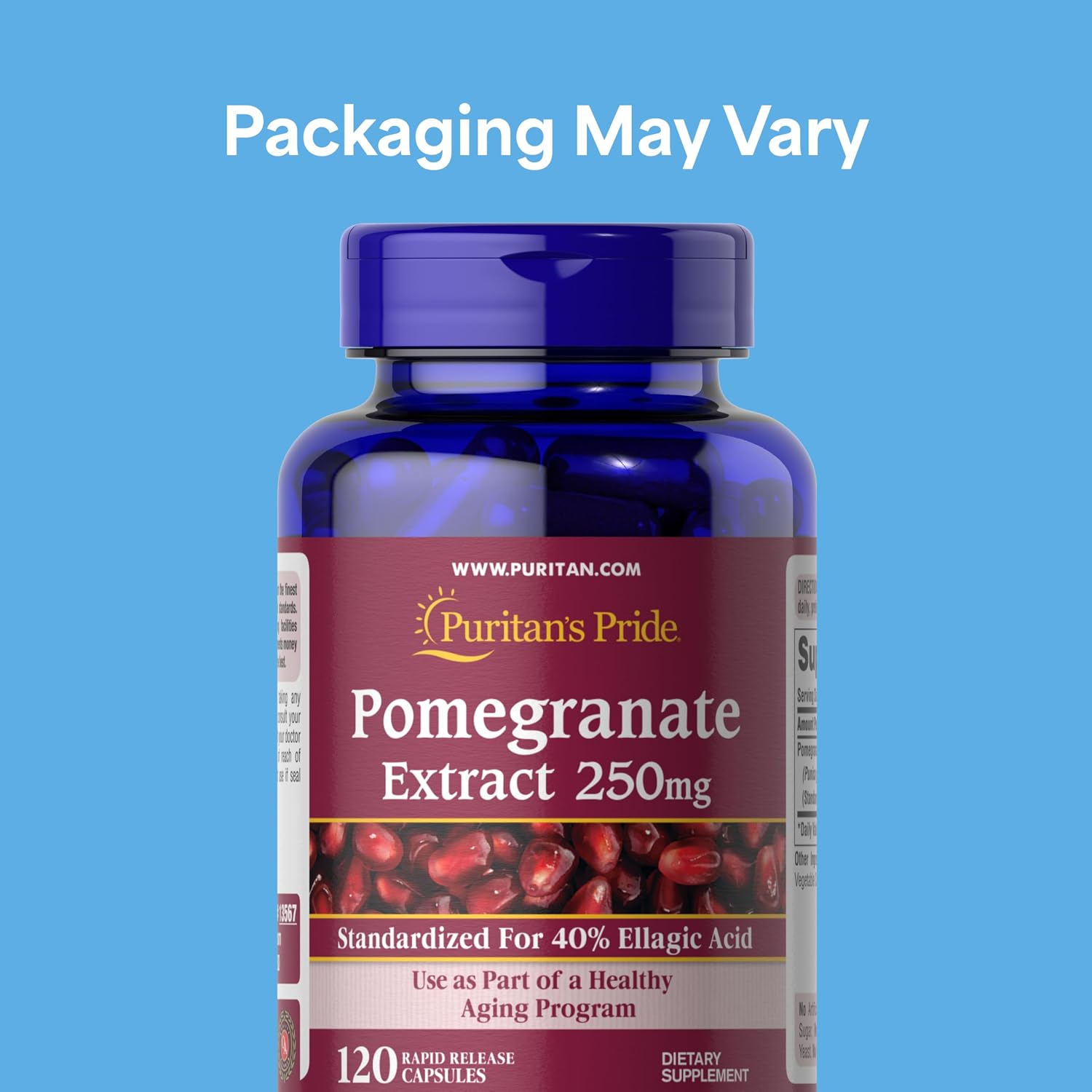 Puritan's Pride Premium Pomegranate Extract 250mg, 120 Rapid-Release Capsules - görsel 2