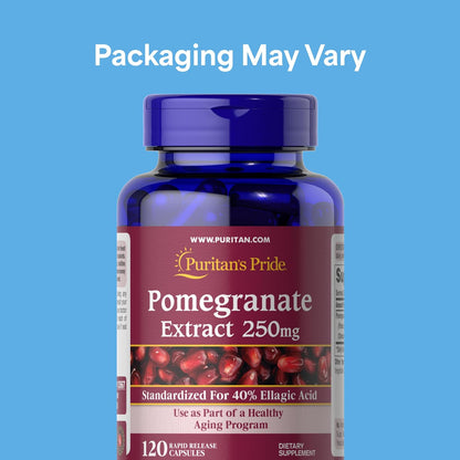 Puritan's Pride Premium Pomegranate Extract 250mg, 120 Rapid-Release Capsules