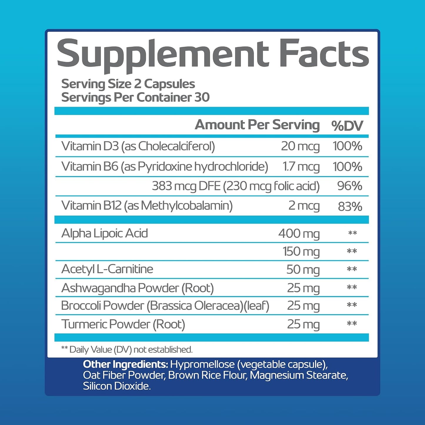 Non-GM Advanced Nerve Support Supplement with Vitamin D3 and Alpha Lipoic Acid - 60-Day Supply (2 Bottles) - görsel 2