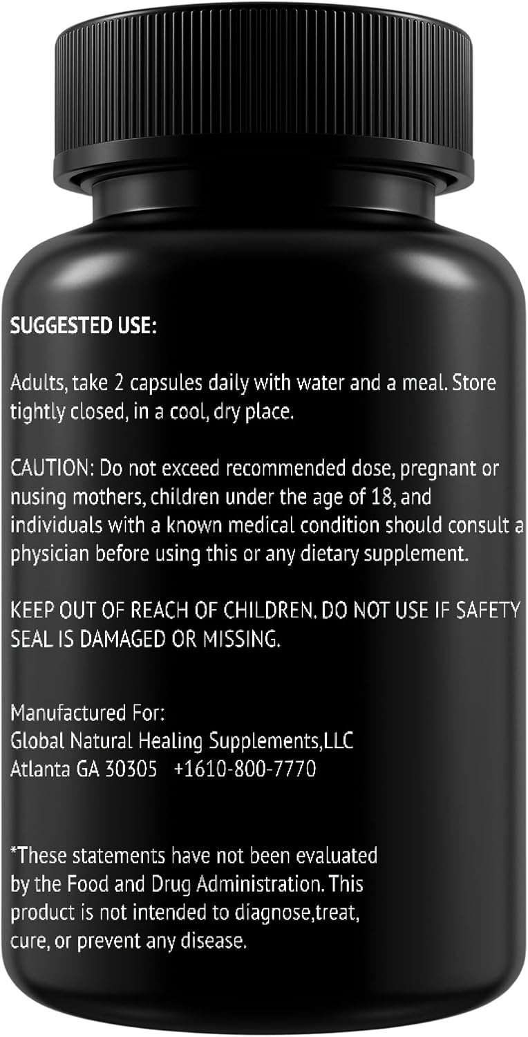 Global Natural Healing Supplements Ca-AKG Alpha Ketoglutarate, 1000 mg, 60 Vegan Capsules - görsel 3