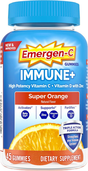 Emergen-C Immune+ Triple Action Immune Support Gummies with BetaVia, 750mg Vitamin C, B Vitamins, Vitamin D and – Image 1
