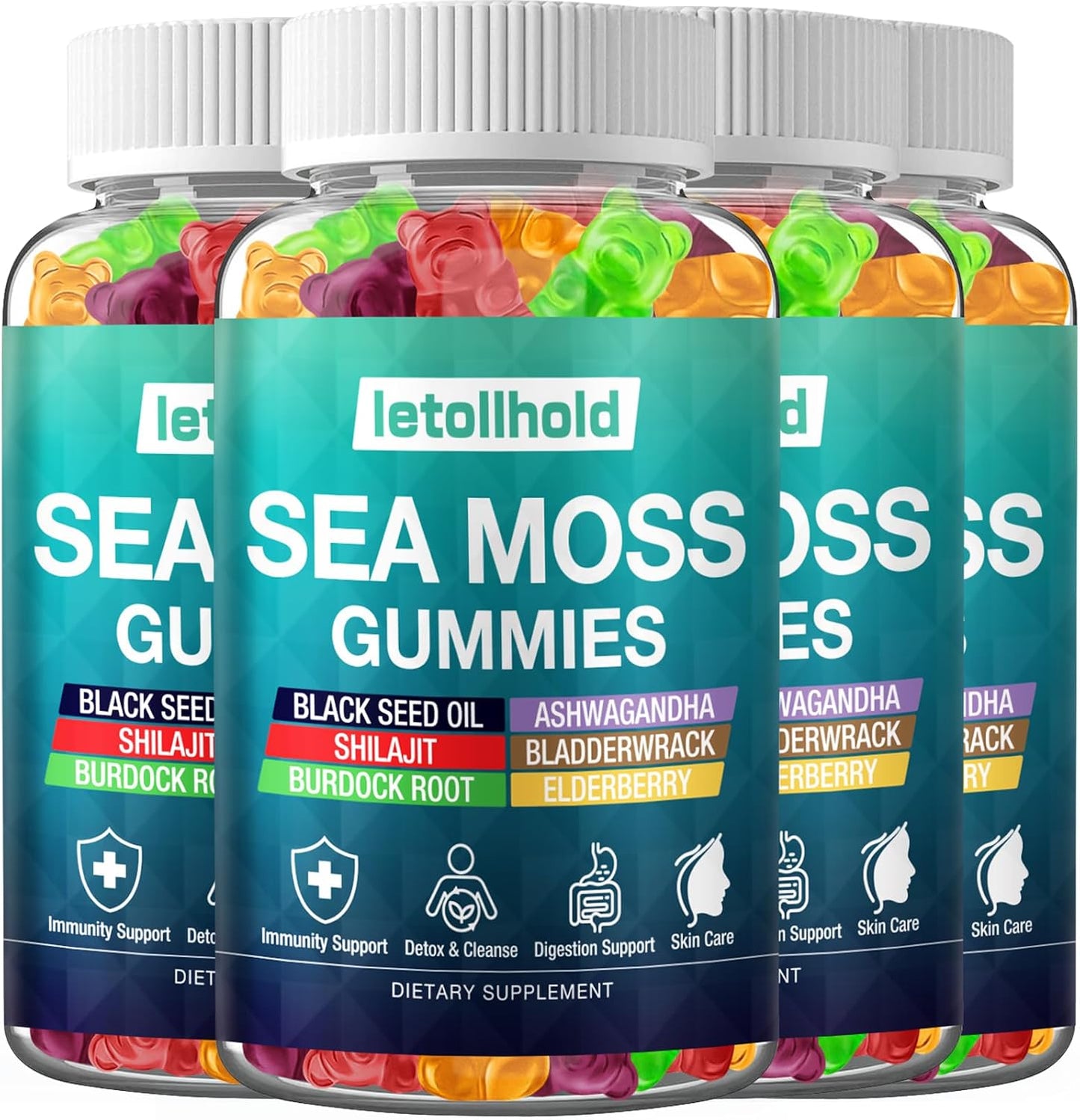 Sea Moss Gummies - Irish Sea Moss Gummies Advanced for Adults with Ashwagandha, Bladderwrack & Burdock Root - görsel 10