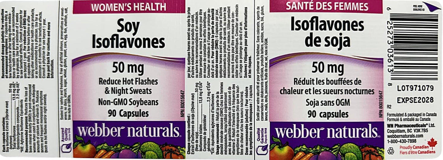 Webber Naturals Soya Isoflavones 50 mg 90 Capsules - görsel 3