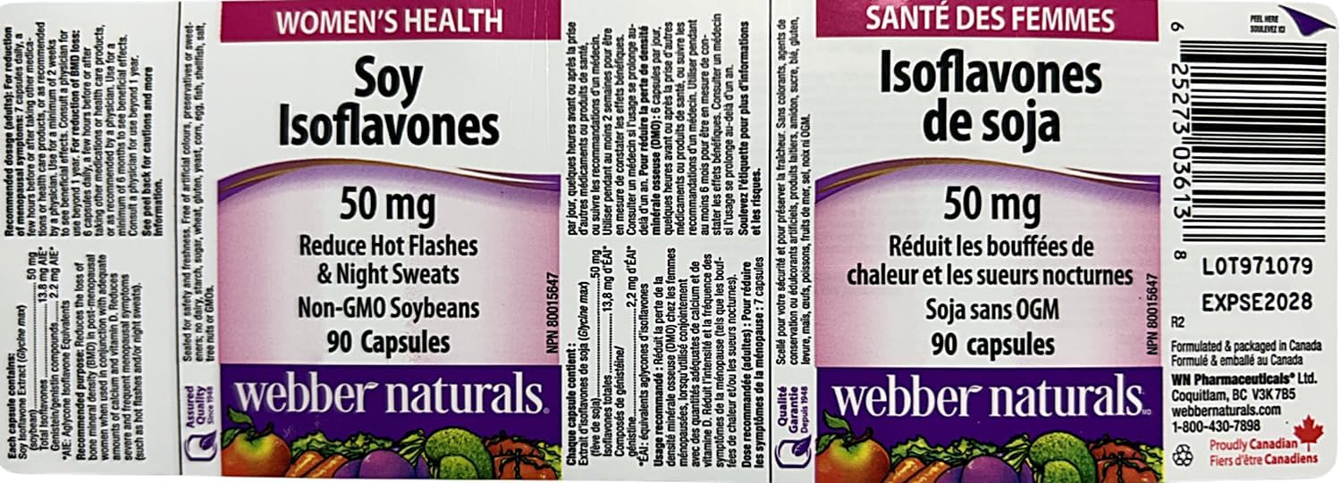 Webber Naturals Soya Isoflavones 50 mg 90 Capsules - görsel 3