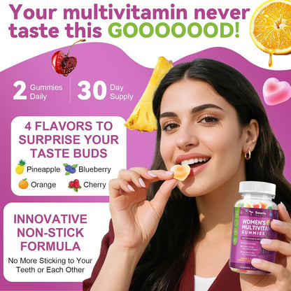 Totaria Sugar Free Women's Multivitamin Gummies with Iron, Mixed Flavours