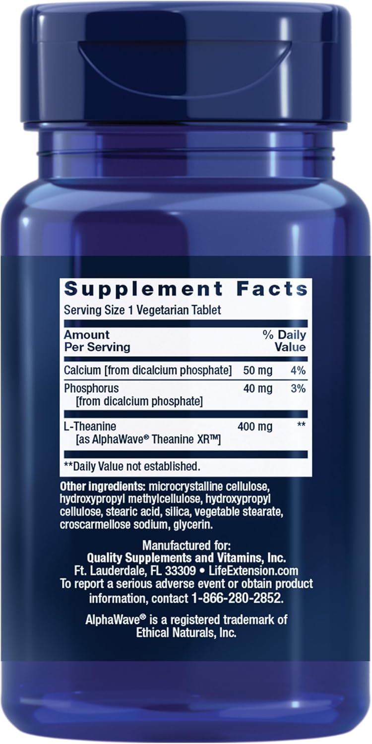 Life Extension Theanine XR Stress Relief (30 Tablets) - görsel 2