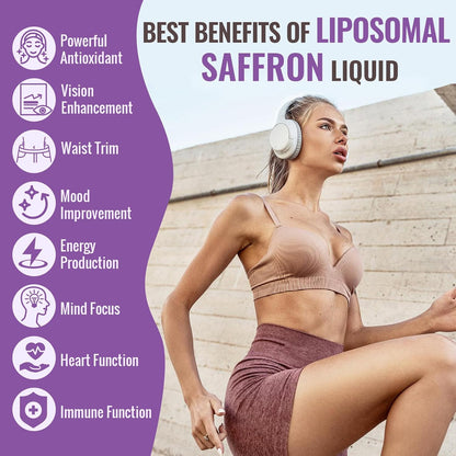 Resciency Liposomal Saffron Supplement Drops 88.5mg – High Bioavailability Liquid Saffron Extract for Mood Support, Energy, Focus & Vision with Ashwagandha, Magnesium, Zinc, B12 & D3, 60 ml