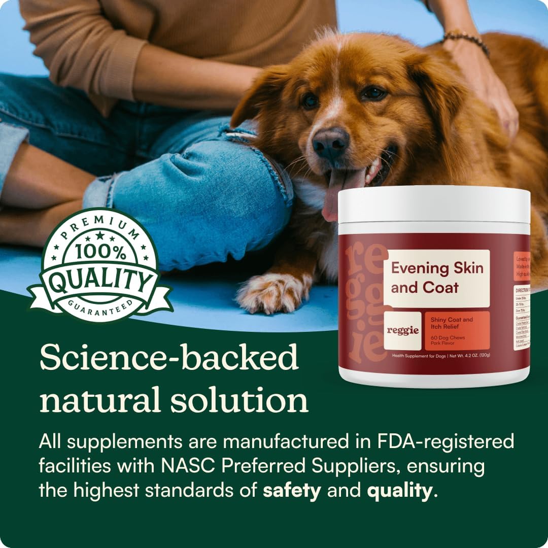 Reggie Skin & Coat Supplements for Dogs – Omega-3 Fish Oil & Vitamin E – 60 Soft Chews - görsel 4