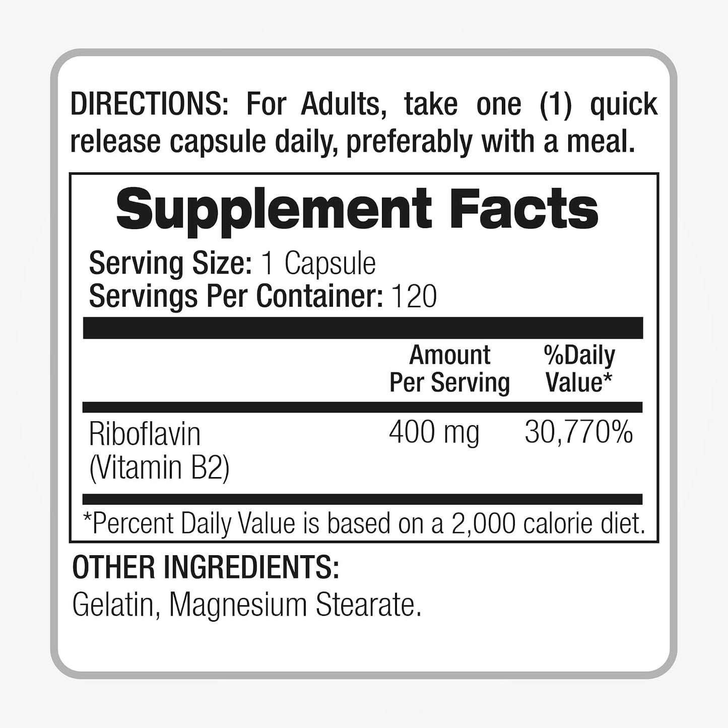 FITO MEDIC'S Lab Vitamin B2 (Riboflavin) 400 mg - 120 Capsules - görsel 5