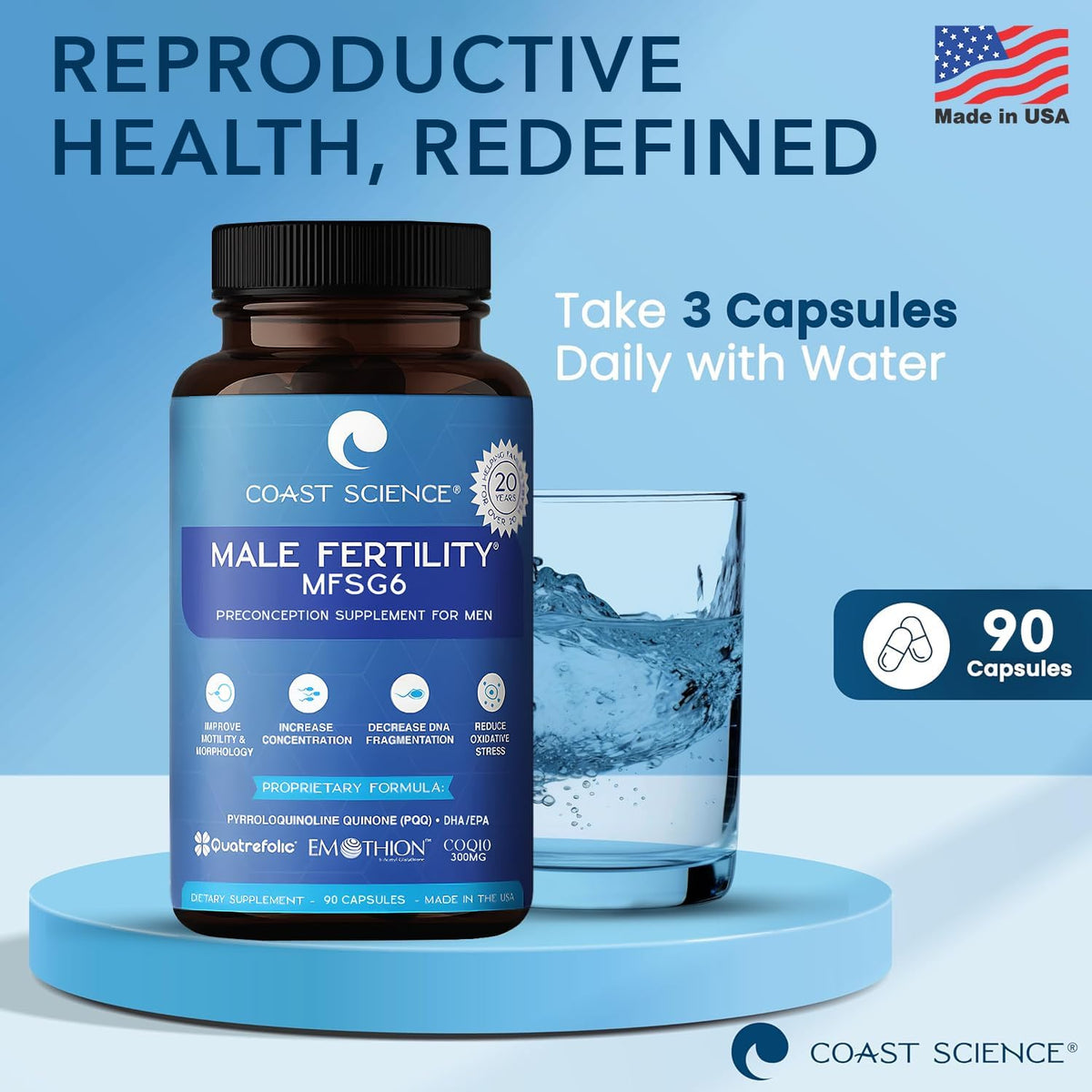Coast Science MFSg6 Male Fertility Supplement – 90 Capsules - görsel 2