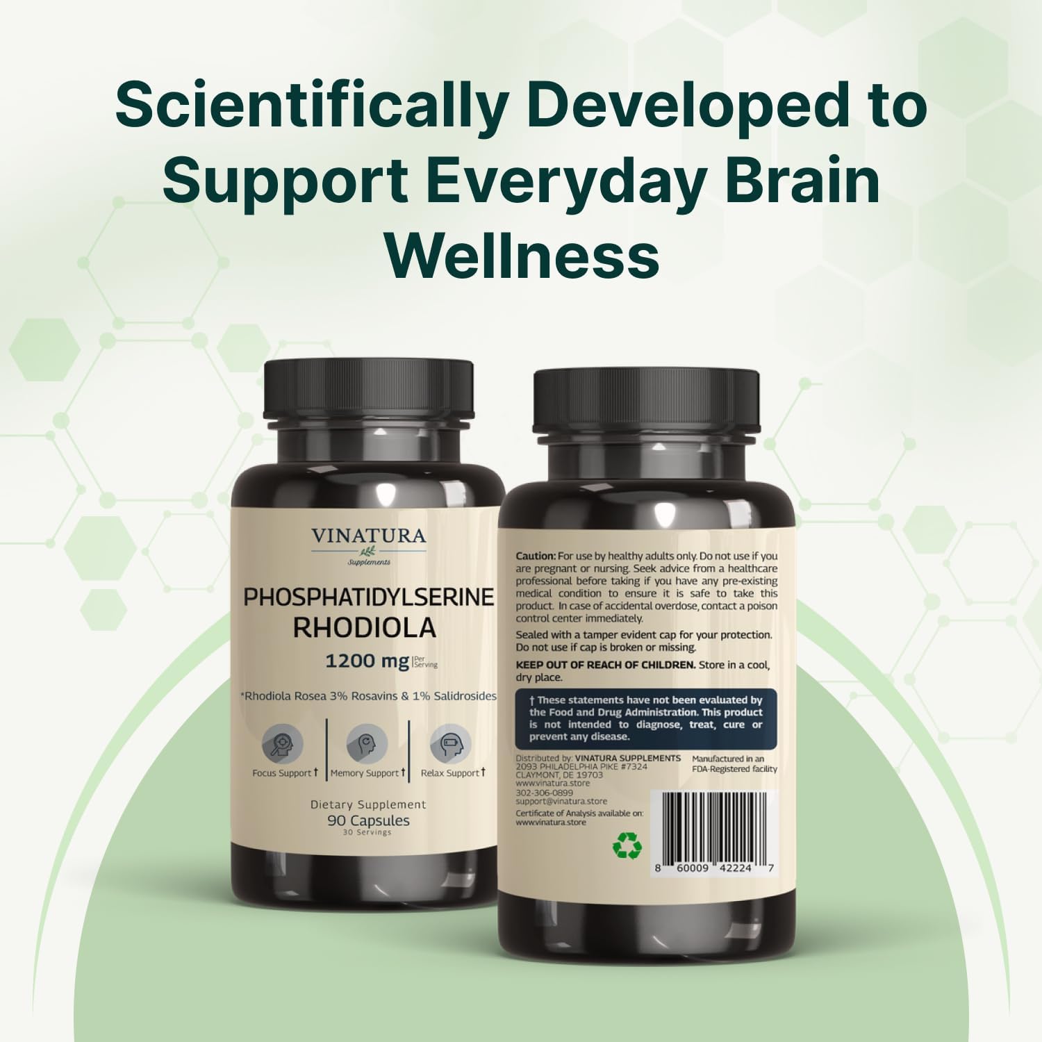 VINATURA PhosphatidylSerine 1200mg with Rhodiola Rosea, 90 Capsules - görsel 10